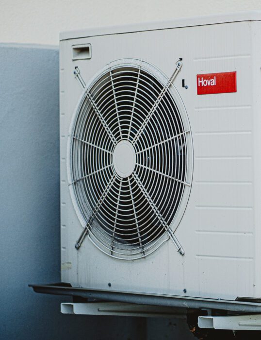Air conditioning vent outside building