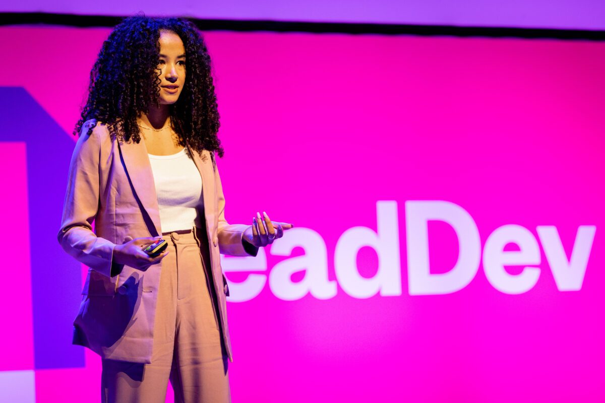 Jessie at the LeadDev conference